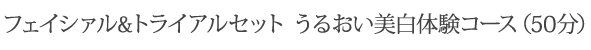 フェイシァル&トライアルセット うるおい美白体験コース（50分）