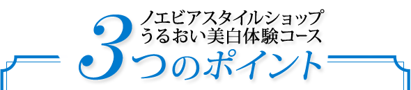 ノエビアスタイルショップうるおい美白体験コース 3つのポイント